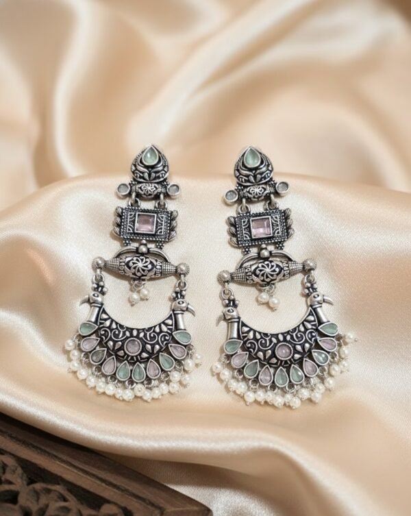 Soumya Chandra Oxidised Chandbali Earrings