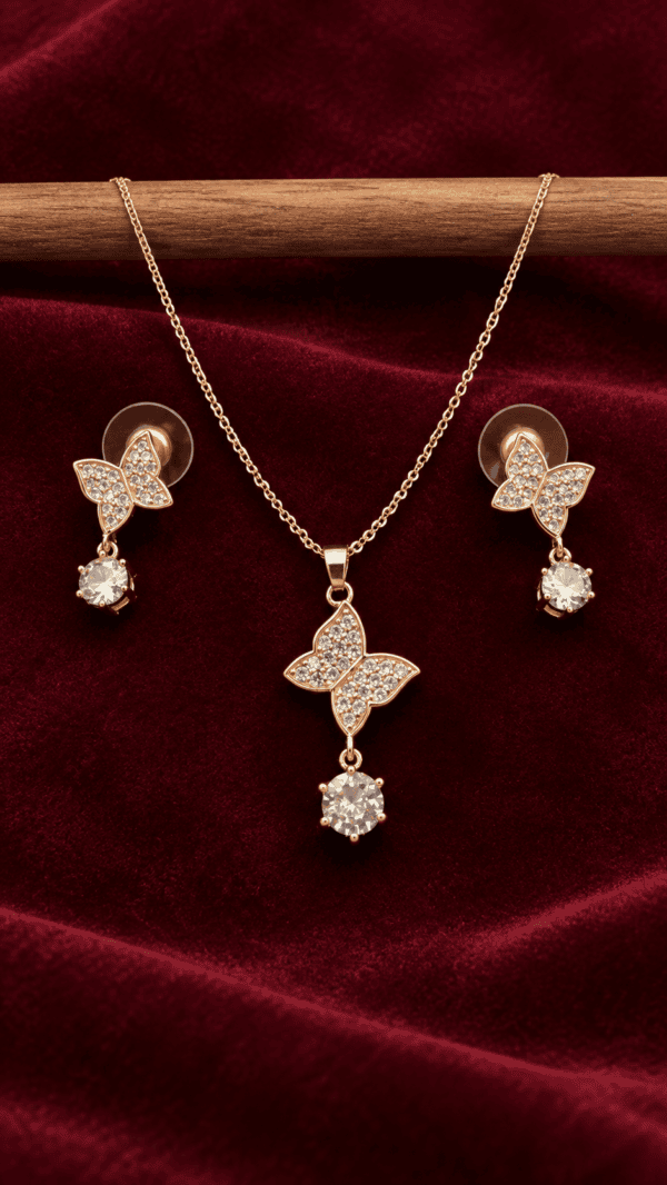 Butterfly Brilliance Crystal Pendant Set