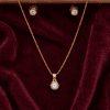 Classic Solitaire Crystal Pendant Set