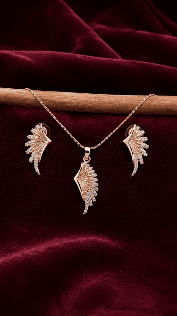 Wings of Time Crystal Pendant Necklace