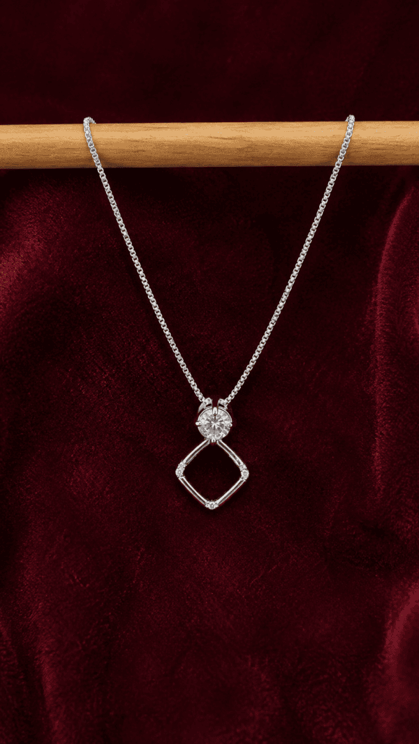 Geometric Drop Crystal Pendant Necklace