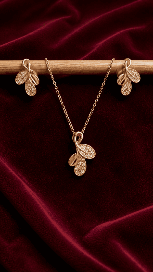 Floral Rosette Crystal Pendant Necklace