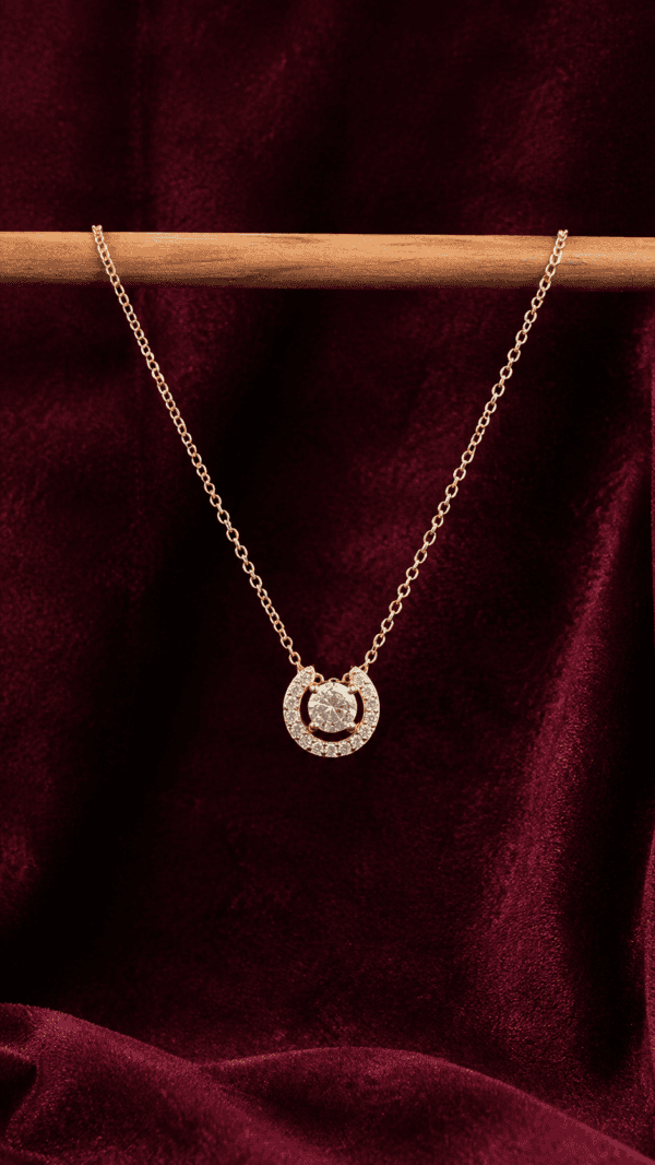 Lucky Horseshoe Crystal Pendant Necklace
