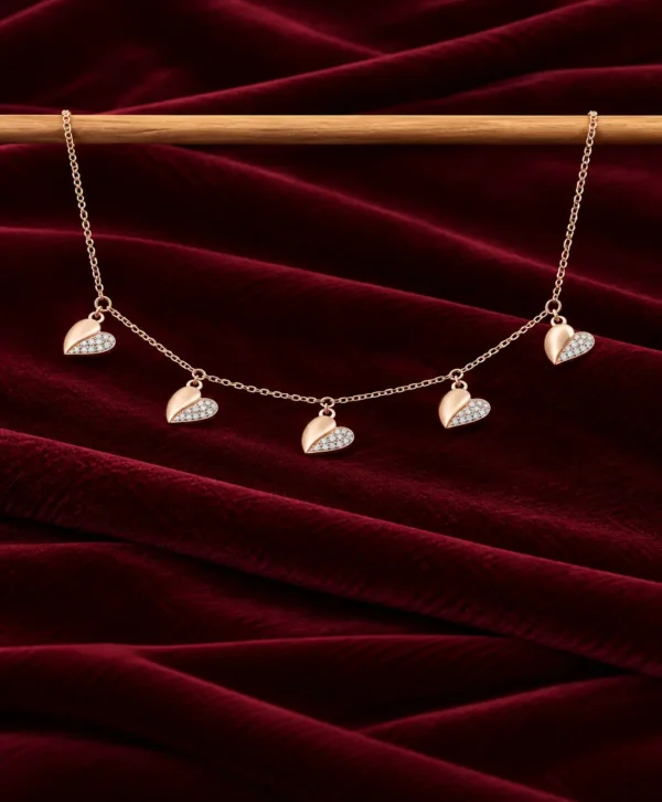 Heart Charm Crystal Pendant Necklace