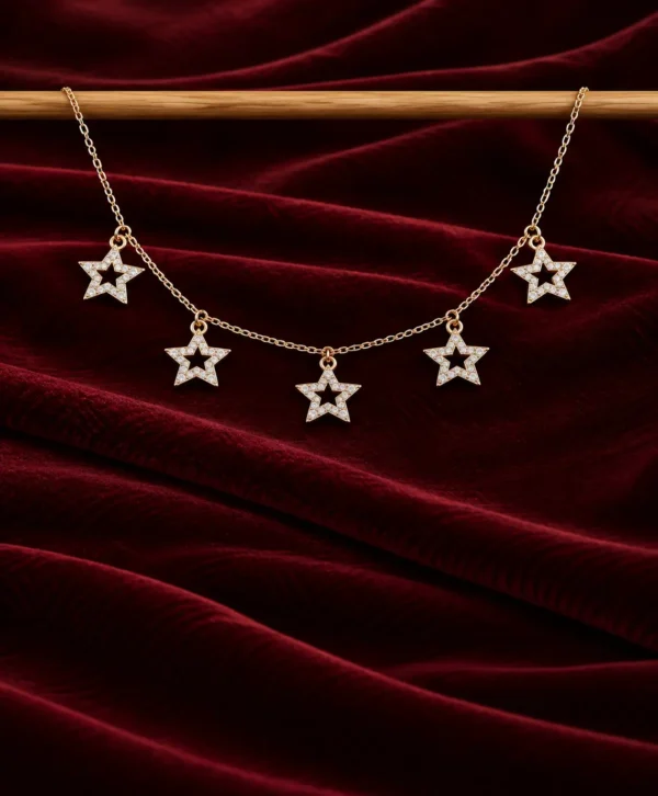 Open Star Crystal Pendant Necklace
