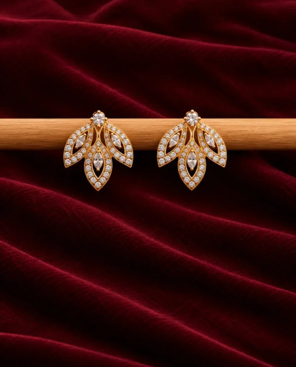 Crystal Leaf Cluster Earrings