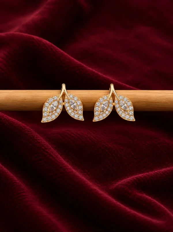 Crystal Leaf Duo Earrings