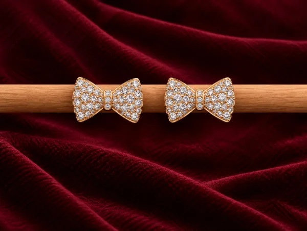 Crystal Bow Stud Earrings